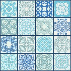 Colorful ceramic tile. Vintage turkish pattern. Template for ceramic tile, wallpaper, linoleum, textile, web page and others backgrounds. Vector illustration.