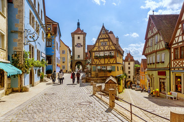 Rothenburg ob der Tauber with Sieber Tor at Plönlein