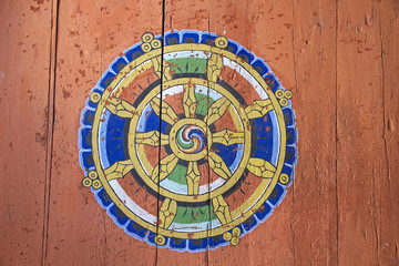 Ritual symbol at the Jakar Dzong, Jakar, Bhutan