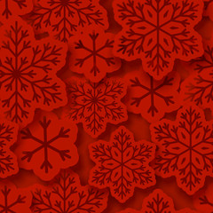 Cotton fabric Seamless pattern with paper snowflakes