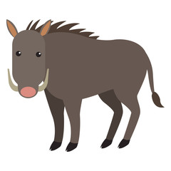 Jabali animal cartoon icon vector illustration graphic design