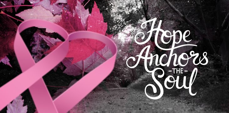 Composite image of breast cancer awareness message