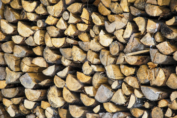 Pile of wooden logs