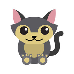 Cat animal cartoon icon vector illustration graphic design