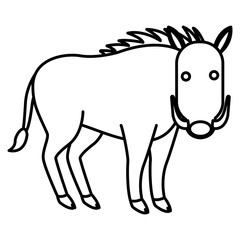 Jabali animal cartoon icon vector illustration graphic design