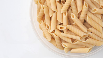Scrambled pasta ready to eat and isolate with clipping paths