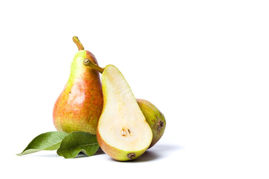 Fresh pears fruit isolated on white