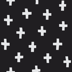 Scandinavian style plus sign seamless vector pattern. Modern and simple background texture for print, textile, web, or any use.