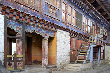 Fototapeta premium Wangduechhoeling Palace ruins, Bumthang, Bhutan