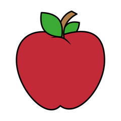 apple fresh fruit icon vector illustration design