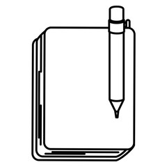 text book school with pen vector illustration design