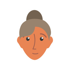 colorful face old of woman over white background vector illsutration