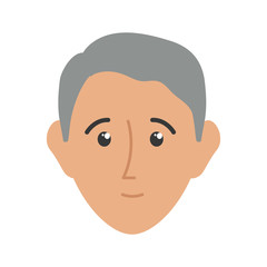 colorful  face of old man   over white background  vector illustration