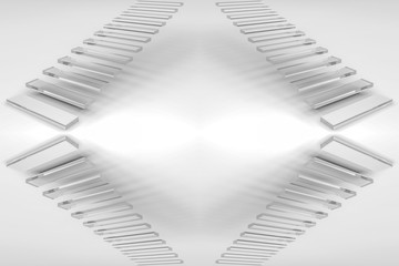 3d illustration. abstract white glass stair background