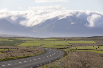 Icelandic scenery in skagafjordur, near the village hofsos, north of iceland