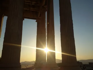 Foto auf Glas Sonnenuntergang in Athen © silvi89d