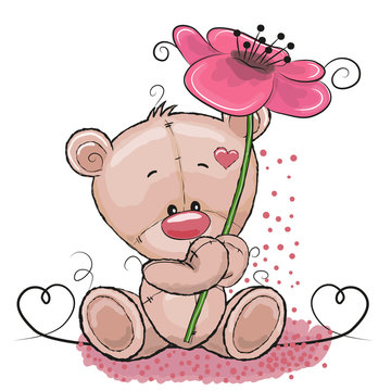 Bear with flower