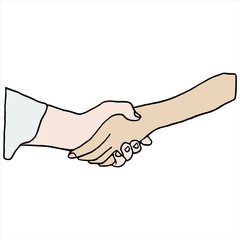 Businesspeople shaking hands against white background