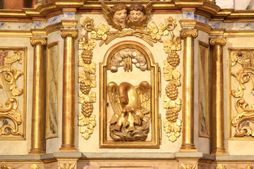 Tabernacle du ma&icirc;tre autel. Eglise Saint-Gervais et Saint-Protais. Saint-Gervais-les-Bains Tabernacle of the high altar. St. Gervais and St. Protais Church. Saint-Gervais-les-Bains.