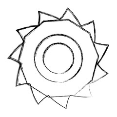 uncolored gear over white vector illustration icon