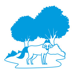 Wolf cartoon animal icon vector illustration graphic design