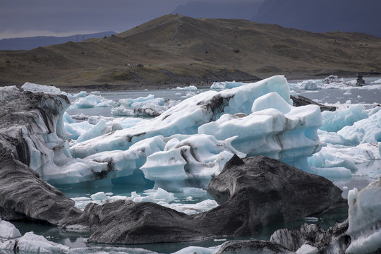 Icebergs in Jokulsarlon glacial lagoon
