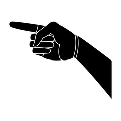 human hand gesture of pointing somewhere vector illustration