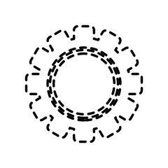 flat  line  monocromatic gear  over white background  vector illustration