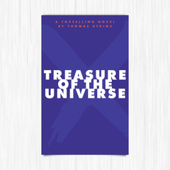 Vector of novel cover with treasure of the universe text / Vector of novel cover with treasure of the universe text against white background