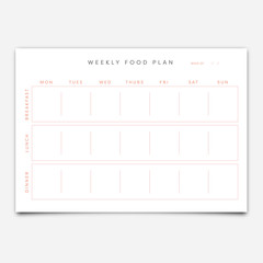 Food planner template / 
Vector of food planner template