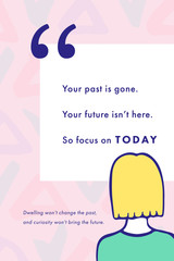 Greeting card with woman and motivational text