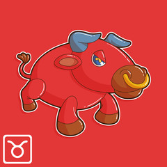 Taurus Zodiac Horoscope Vector Illustration 