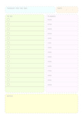 Daily planner template layout