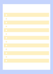 Daily planner template layout