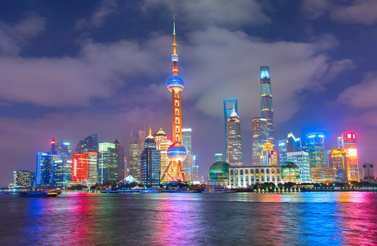 Night skyline of Shanghai. China