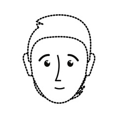 uncolored man sticker  over  white background vector illustration