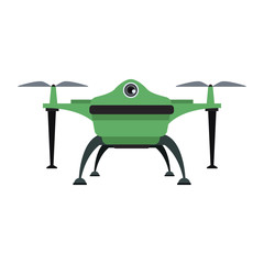 drone with action camera front view vector illustration