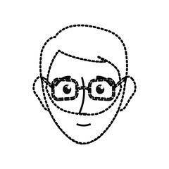 uncolored man sticker  over  white background vector illustration