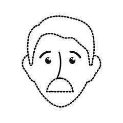 uncolored man sticker  over  white background vector illustration