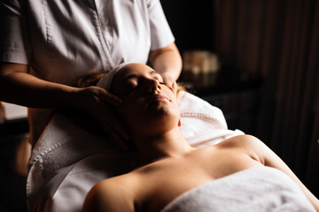Massaging of a beatufil woman