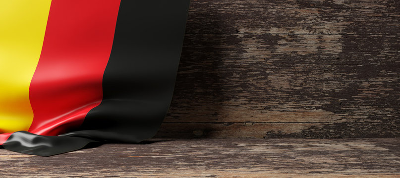 Germany flag on wooden background. 3d illustration - Powered by Adobe