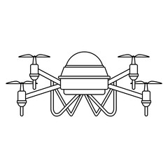 drone with action camera front view vector illustration