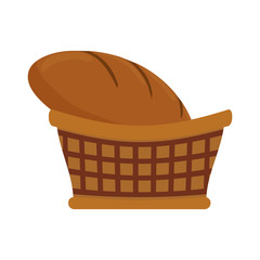 colorful wholemeal bread basked over  white  background vector illustration