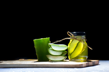 Aloe Vera On a black background
