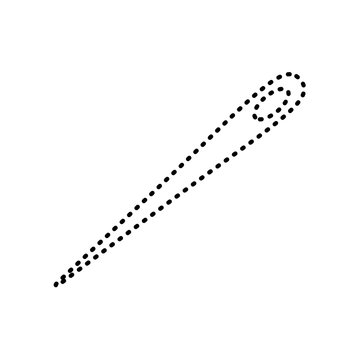 uncolored  neddle  sticker  over white  background vector illustration