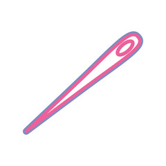 colored  neddle  over white  background vector illustration