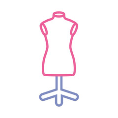 colored sewing mannequin over white background  vector illustration