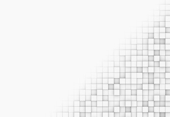 White wall background with cubes standing out