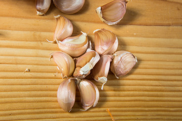 Garlic peeled as an ingredient for Mexican dish.