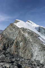The Allalinhorn in the Valais Alps with Hohlaubgrat. 